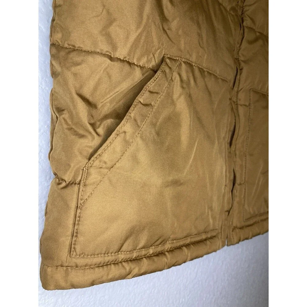 Boys Small (Size 6 To 7) Old Navy Brown Puffer Vest Zip Up With Pockets